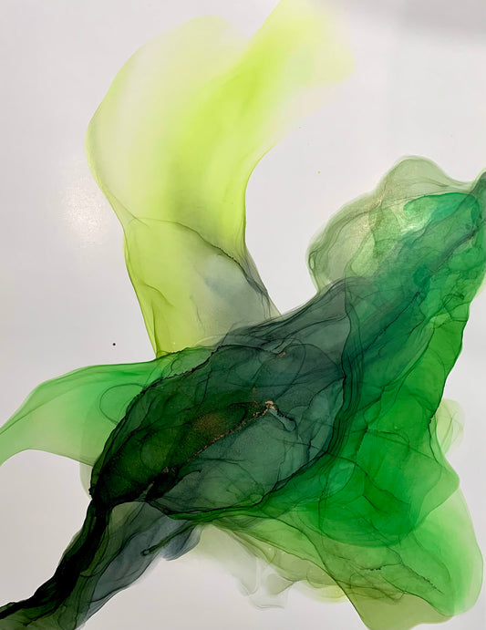 Alcohol ink forest Green & Lime